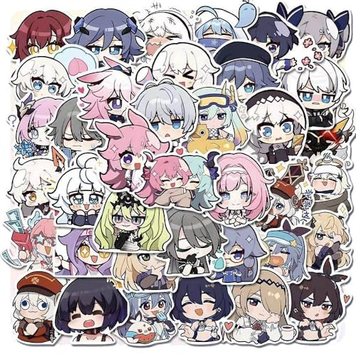 Hon Kai Impact Aufkleber, 60 Pcs Game Figur Vinyl Wasserdichte Stickers Für Party, Wasserflasche Scrapbook Laptop Skateboard Computer Für Teens Studenten