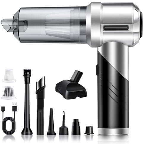 NVKHG Aspirateur à Main, 18000Pa Aspirateur à Main sans Fil, 3 en 1 Mini Aspirateur de Voiture avec Moteur sans balais, Pliable Aspirateur sans Fil Humide et Sec, pour Voiture, Maison, Cuisine