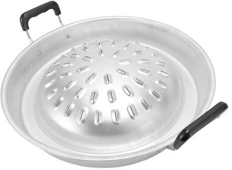 AYNEFY 2-in-1 Thai BBQ Grillpfanne Hot Pot Grill Kohlepfanne Antihaftbeschichtet Gleichmäßige Erwärmung Aluminium Für Innen- und Außenbereich Mit Gasherd Kanister Kohle (35 cm/13.78in Originalfarbe)