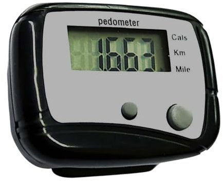 Compact Step Counter - Digital Step Pedometer, Walking Step Monitor | Portable Walking Distance Miles Km Pedometer, Lightweight Running Step Counter with Clip for Men