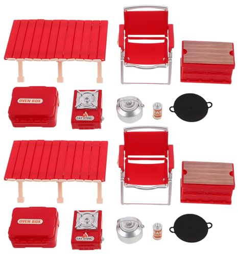 Toddmomy Ensemble De 2 Mini-Chaises Pliables Et Table De Pique- pour Enfants Équipement De Camping en Plein Air Jeu De Simulation Réchaud De Jouets pour L'Aventure