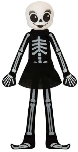 The Boo Crew - Mrs. Skelly-Bones Halloween Doll 30cm Soft Plush Figure for Room Decor, Spooky Tabletop Decoration, Seasonal Collectable, Tradition for Kids & Adults