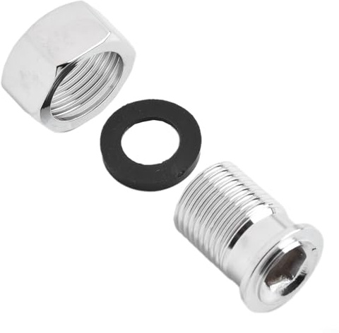 SiSinkal Stainless Steel Union Radiator Valve Tail 3/4 Inch Female x 1/2 Inch Male Thread for Secure Leak‑Proof Connection in Central Heating Radiators, Silver 24x38 mm