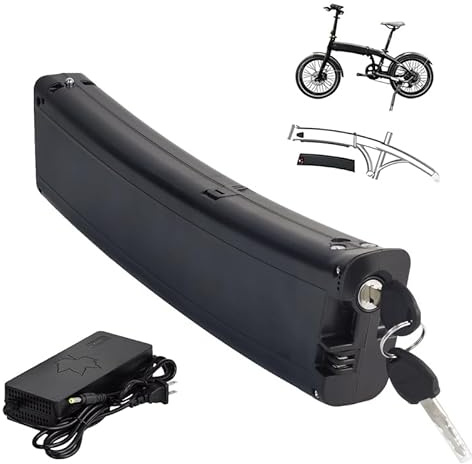 JHKJ 36V 7,8Ah 9Ah 9,6Ah 10,5Ah Lithium-Akku für Falträder, 36-Volt-Akku in gebogener Form für 400W 250W Faltradmotoren,36v,7.8Ah
