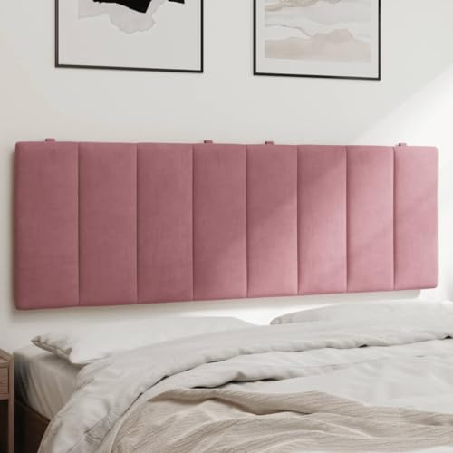 Tonture Kopfteil-Kissen Hanko Rosa 140 cm, Samt, Weiches Polster für Betten, Wandmontage, Komfortable Rückenlehne, Schlafzimmer Möbel