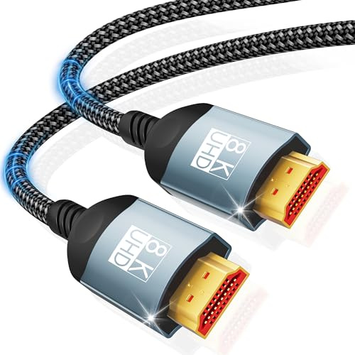 HDMI Kable 0.5M 10K 8K,Ultra High Speed HDMI Kabel 10K 8K@60Hz 4K@240Hz,HDMI 2.1 Support HDR10+ eARC 3D HDCP 2.2&2.3 VRR DTS:X,Compatible with PS5/4 X-Box HDTV Blu-ray Player/Monitor/Laptop/Projektor