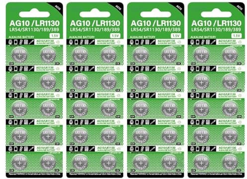 Wayfadacc Pile bouton LR1130 AG10 1,55 V pour montre, télécommande, jouet, calaculateur, LR54, SR1130, 389, petite pile électronique