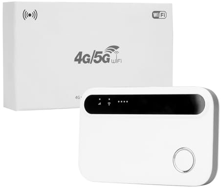 Routeur WiFi,Routeur 4G WiFi Portable, avec Slot Carte SIM, 2100mAh 14h Autonomie, WiFi pour 10 Appareils, Compatible Tous Opérateurs, Sécurité WPA2, Idéal Voyages et Télétravail-211