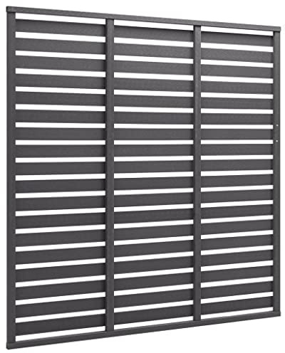 WPC Zaunelement 180x180 cm Grau als Sichtschutzzaun aus Holz-Kunststoff-Verbund für Terrassenbeschattung und Garten