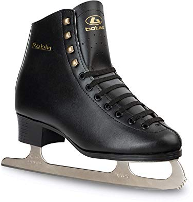 Botas - Modell: ROBIN / Made in Europe (Tschechische Republik) / Bequeme Eiskunstlaufschuhe für Herren, Jungen / Farbe: Schwarz, Größe: Erwachsene 5.5