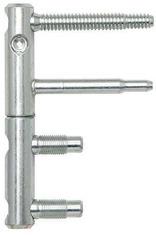 Stahlzargenband 3-DIM 2-tlg. o. Aushängesich. ø 15mm, Höhe 112mm,verzinkt silber