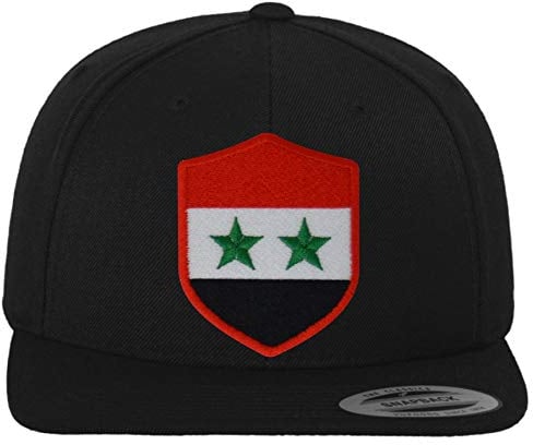 FanShirts4u Classic Snapback SYRIEN mit Wappen Baseball Cap Syria (schwarz/Wappen rot)