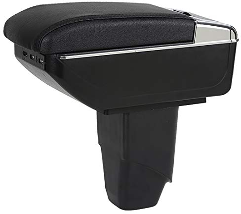 YJYWZH Pour Peugeot 206 2005-2013 Accoudoirs Boîte Double couche Consoles main avec porte gobelets Repose-bras de voiture