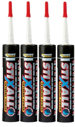 4 X Everbuild STIXWE Stixall Extreme Power Adhesive, White, 290 ml