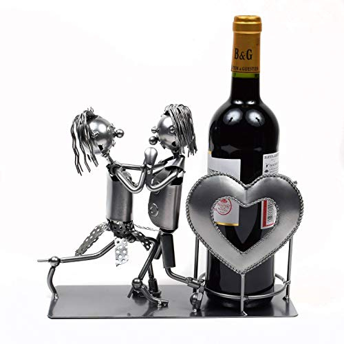 YVAN MOINS CHER Decoration Porte Bouteille Amoureux en Métal Humoristique Fabrication Artisanale Ideal pour Un Cadeau, Départ en Retraite, Noel, Anniversaire,St Valentin, Invitation
