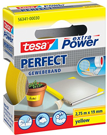 tesa Gewebeklebeband extra Power Gewebeband (Gelb)