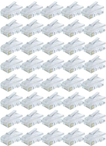 rhinocables RJ45 Connector, Cat5e Connectors, Ethernet Plug Crimp Ends 8-Pin Connectors Multipack (1000 Pack)