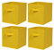 BonChoice Foldable Storage Cubes Boxes with Handle Pack of 4 for Home Organization, Fabric Wardrobe Storage Box Organizer Basket Bins for Clothes Bedding Toys Towels, Collapsible & Durable Yellow