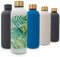 T&N Edelstahl Trinkflasche 500ml – Thermosflasche für Büro – auslaufsichere Wasserflasche für Kohlensäure – Thermoskanne unterwegs – Isolierflasche Tee. Kaffee – Gold | Tropical Leaves Edition