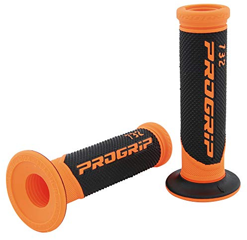 Motorrad Griff-Gummi für 22mm 7/8 Lenker Enden offen Orange/Schwarz