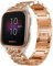SkyBand Strass Metallo Acciaio Moda Donna Cinturino Compatibile per Smartwatch Garmin Venu Sq (Oro Rosa)