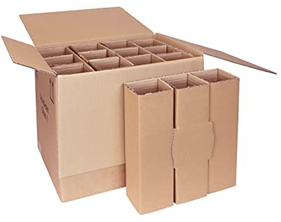 smiley pack Flaschenversandkarton für 12 Flaschen inkl. Einlage 12er Weinkarton Wein Sekt Spirituosen Saft Magnum Gin PTZ DHL UPS DPD Hermes Weinversandkarton Flaschenkarton (100)
