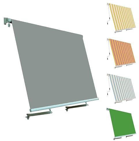 Tenda da Sole per Esterno a Caduta con Braccetti da 50 cm Tempotest Parà o PVC, Personalizzabile, Tenda a Rullo Motorizzata o Manuale con Staffe di Supporto e Mantovana (L. 360 cm X H. 300 cm)