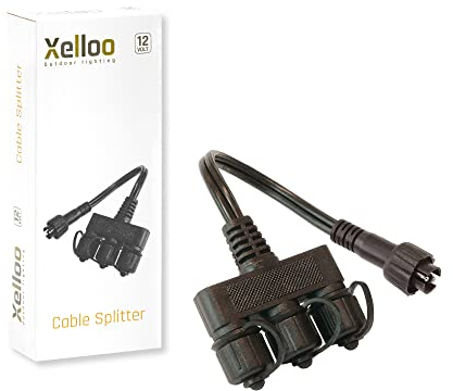 Xelloo® Kabelverteiler mit 3 Ausgängen zur einfachen Verteilung 12 V Beleuchtungssets - wasserdicht Außenbeleuchtungssets geeignet