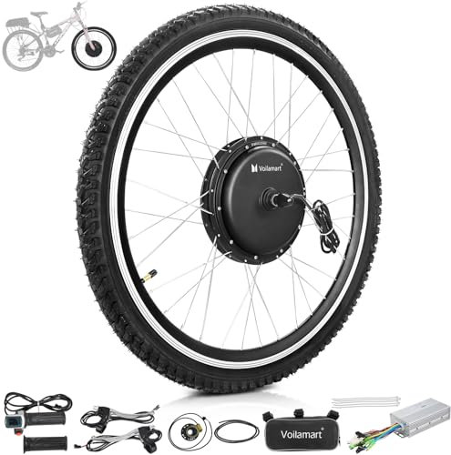 Voilamart Electric Bike Kit 28 Front Wheel 48V 1000W EBike Conversion Kit, Cycling Hub Motor with Intelligent Controller and PAS System for Road Bike