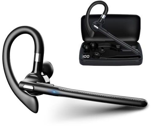 eppfun Mono Auricular Bluetooth 5.4 Inalámbrico, Auricular Wireless Monoaural con Micrófono Dual con cancelación de Ruido para Oficina Negocios Conducción