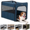 Petsfit Hundebox faltbar für zuhause Hundetransportbox Faltbare Hundebox Auto mittlere Hunde, robust, leicht, sicher mit 3 cm dicken Plüschmatte, M 61x46x53.5cm