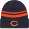 New Era Offizielle NFL Strickmütze für Erwachsene, klassisch, gestreift, für kaltes Wetter, Chicago Bears, Einheitsgr��e