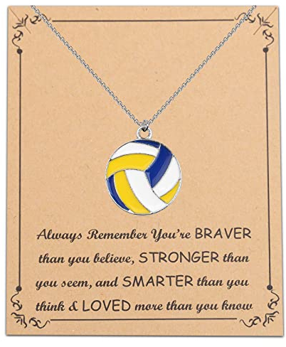 BNQL Baseball-, Volleyball-, Tennis-, Badminton-Anhänger, Halskette, Geschenk für Baseball, Volleyball, Tennis, Badminton-Liebhaber, Sportschmuck, Edelstahl