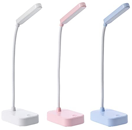Battery Operated Table LED Lamps,Desk Light 3pcs,Battery Operated lamp&Bedside lamp with USB Port,Suitable for Reading and Study in The Bedroom,Small Cordless Bed lamp,Kids Cute Desk Touch lamp