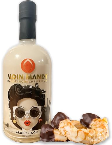 ALDER MOIN MANDY - Der Hamburger Mandelhörnchen-Likör mit Lübecker Marzipan | 500 ml | 15% Vol. | Das Hamburger Original | 100% Bio & Vegan | Made von uns: Organic Distillers Hamburg