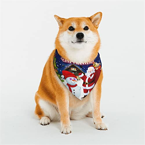 Merry Christmas Hundehalstuch, wendbar, dreieckig, verstellbar, weiches Halstuch, für mittelgroße und große Haustiere