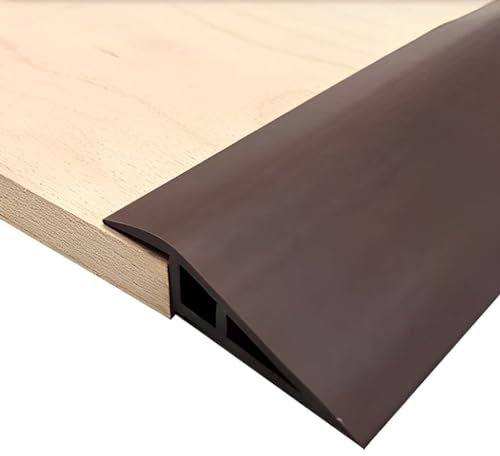 1.5 cm Vinyl-Door-Transition-Threshold-Strip, Floor/Carpet-to-Tile-Transition-Strip Reducer, Doorway Edge Trim for Laminate Floor Mat Vinyl Tile (Coffee, 36 in)