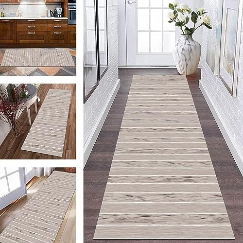 Teppich Läufer Flur rutschfest Küchenläufer Apricot Farbe Korridor Teppichläufer Waschbar 70X120CM Modern Lang Flurläufer Teppichmatte Küche Schlafzimmer Kinderzimmer Wohnzimmer Meterware Fußmatten