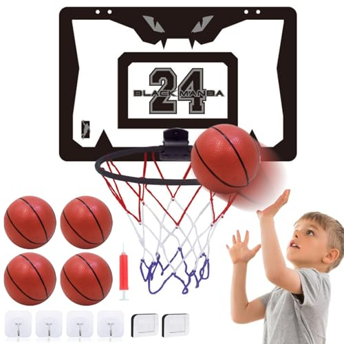 Mini Basketballkorb für Kinder,Basketballbrett Wandmontage,Basketballkorb Indoor Mini Basketball Set,Basketballkorb Zimmer mit 4 Basketball, Sport Spielzeug Basketball Korb Set Outdoor Indoor