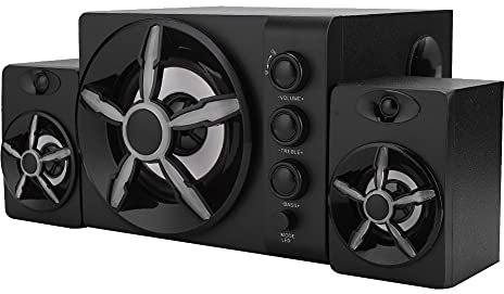 Stereo Subwoofer, 4 Inches Subwoofer Supports Powerful Bass, 3.5mm Computer Speaker with 7 Colorful Breathing Lights, Auxiliary Speaker