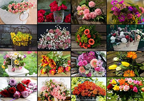 Grafika - Collage - Bouquets de Fleurs, Puzzle 1500 Pièces - Nature & Forêt - Puzzle Adulte - Fabriqué en France