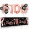 70 Geburtstag Deko Roségold Schwarz,BTZO 70 Geburtstag Banner Frauen,70 Geburtstag Hintergrund Banner für 70 Frauen und Männer Geburtstagsfeier Deko