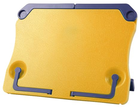 Buchständer Kunststoff, Verstellbarer Buchständer Leseständer Kinder, Lesegestell Multifunktionales für Halten von Redeentwürfen, Lehrbüchern, iPads, Rezepten (Gelb)