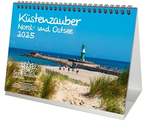 Küstenzauber Nord- und Ostsee DIN A5 Tischkalender für 2025 Deutschland Küste Urlaub Reise - Seelenzauber