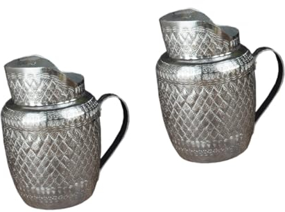 Garneck Lot De 2 Pichets À Eau Multifonctions En Métal Style Vintage Pour Café Vin Pour Fêtes Mariages Fournitures De Cuisine