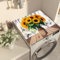 Nouiroy Tapete para lavadora, con diseño floral, para lavadora, secadora, cubierta superior, superabsorbente, para lavadora, microondas, refrigerador (girasol animado)
