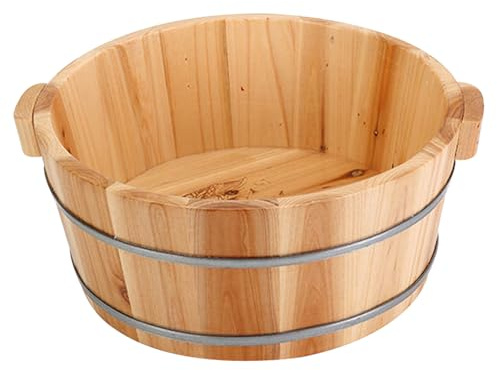 Pedicure Bowl Foot Bath Basin Wooden Pedicure Bowl Spa Massage Foot Soaking Tub Foot Bath Basin Remove Dead Skin for Home Sauna Foot Care 14.2x6.3