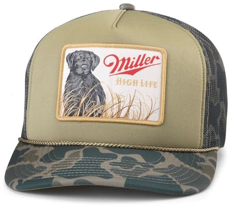 AMERICAN NEEDLE Miller High Life Beer Mallard Foamy Adjustable Snapback Baseball Hut, Olive (24011A-MHL-Oliv), Olive (Mallard Foamy), Einheitsgröße
