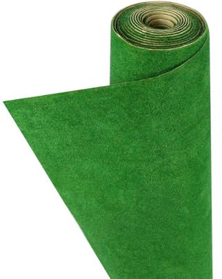 Evemodel 1m*2,5m Grasmatte Wiese Modell Rasenmatte Gras Miniatur Kunstrasenmatte für Modell Spur Landschaften Miniatur (dunkel grün)