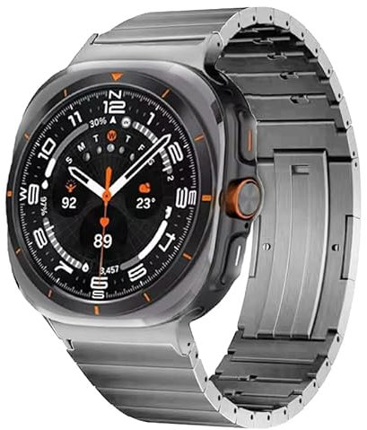 synsing Titan Armbänder ohne Werkzeug, kompatibel mit Galaxy Watch 7 Ultra 47 mm, No Gap Design, Titan Metallarmband-Armband Zubehör für Galaxy Watch 7 Ultra 47 mm,GRAU